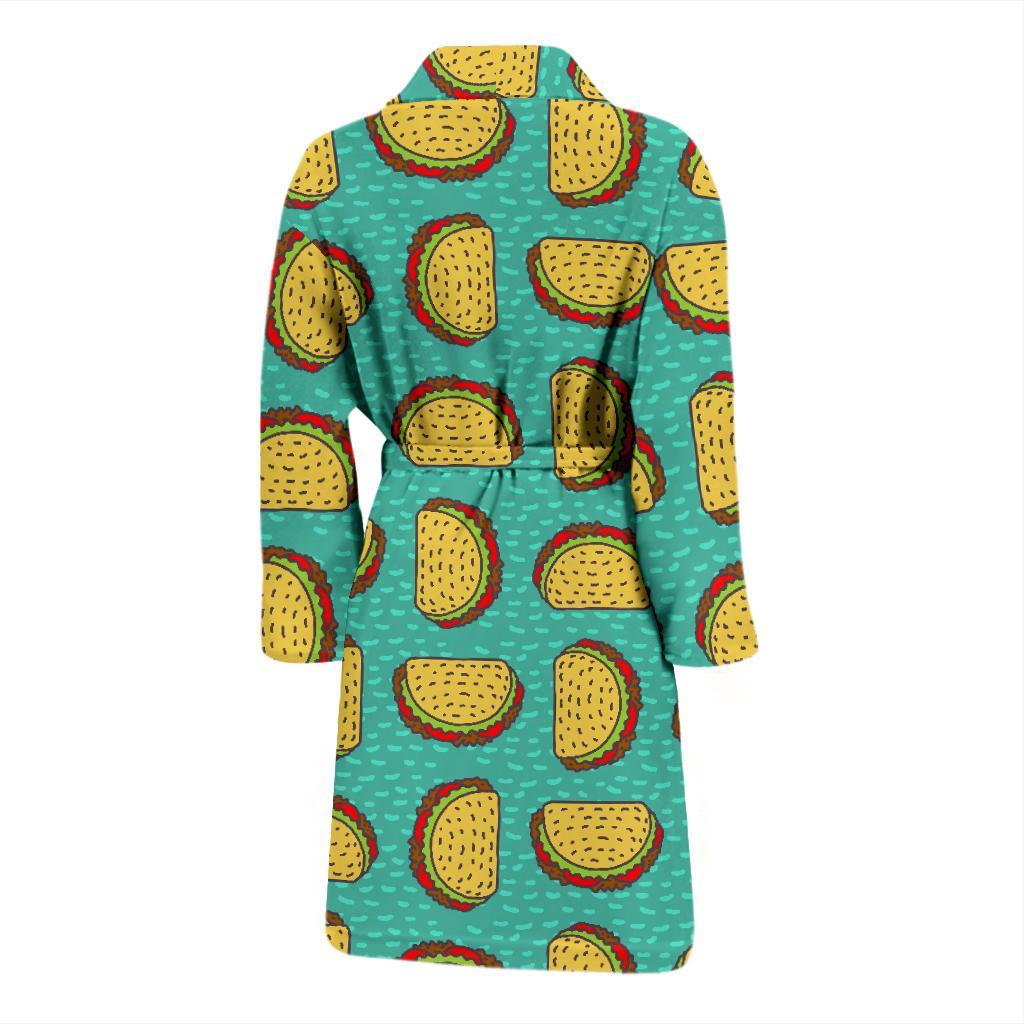 Taco Print Pattern Men Long Robe-grizzshop