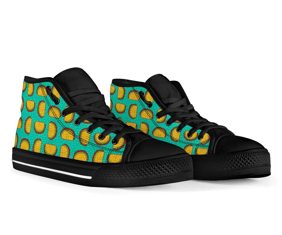 Taco Print Pattern Men Women's High Top Shoes-grizzshop