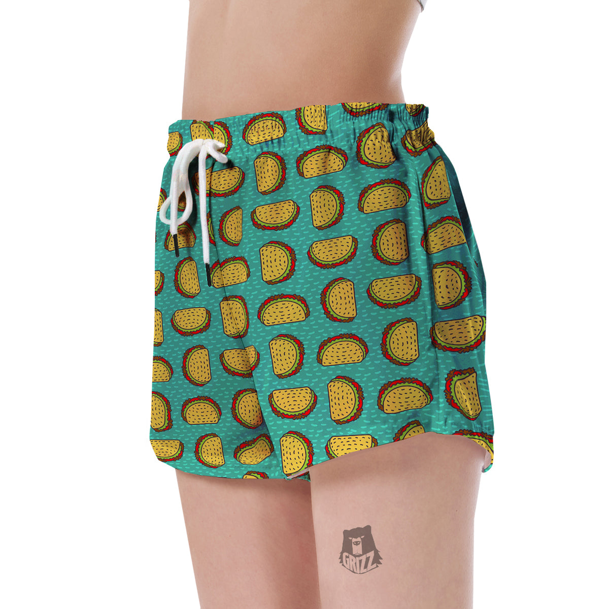 Taco Print Pattern Women's Shorts-grizzshop