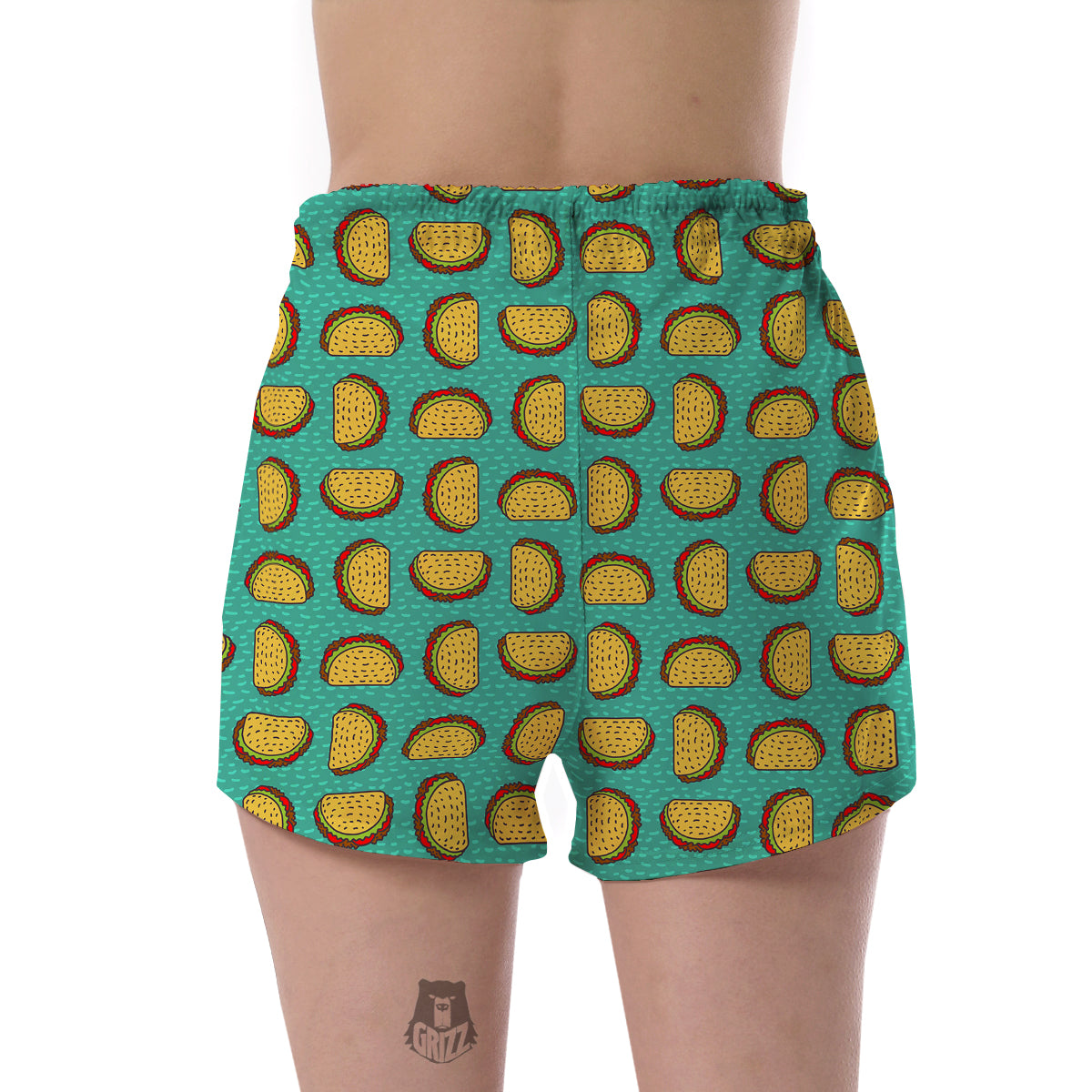 Taco Print Pattern Women's Shorts-grizzshop
