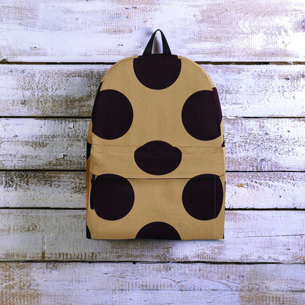 Tan And Black Polka Dot Backpack-grizzshop