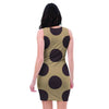 Tan And Black Polka Dot Bodycon Dress-grizzshop