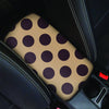 Tan And Black Polka Dot Car Console Cover-grizzshop