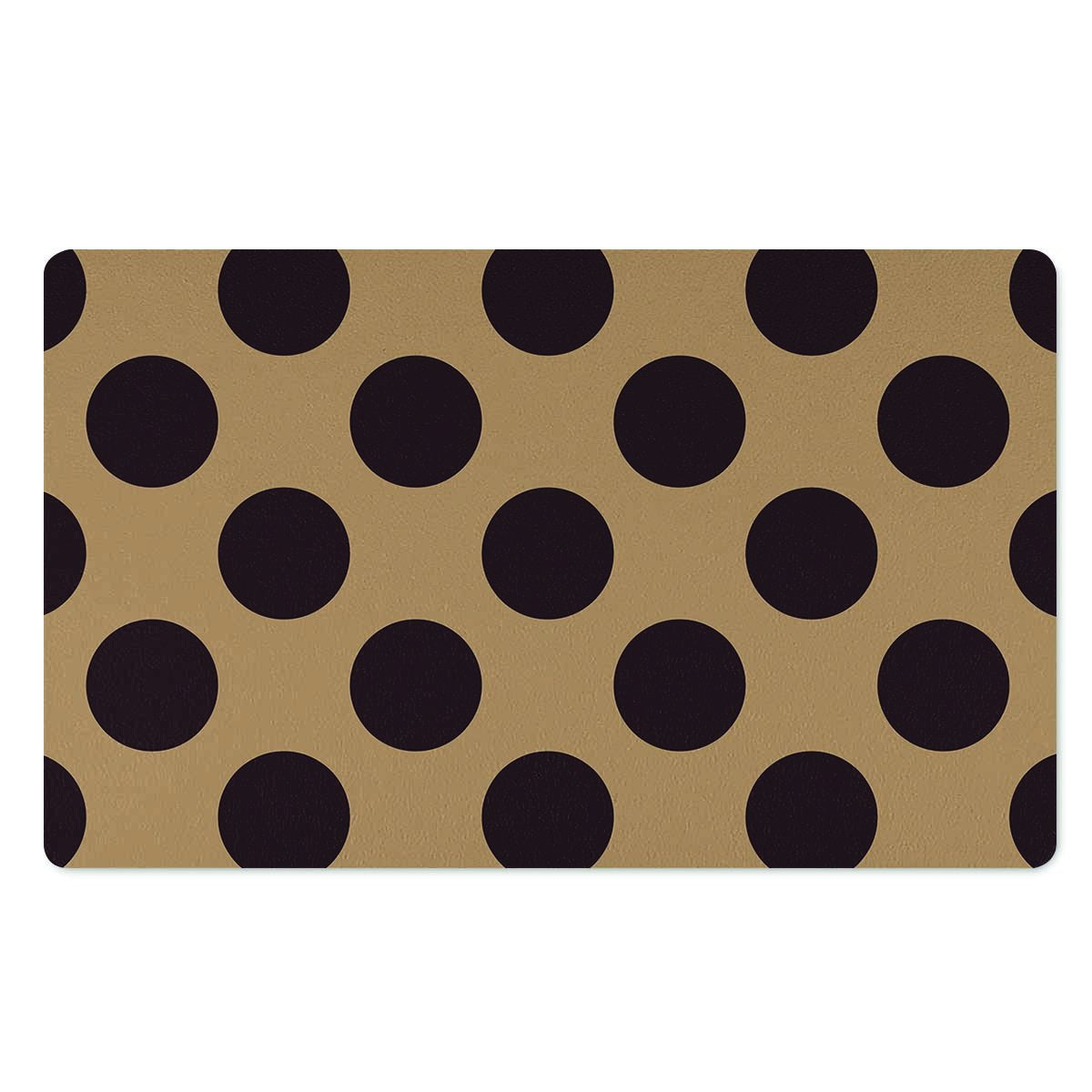 Tan And Black Polka Dot Door Mat-grizzshop