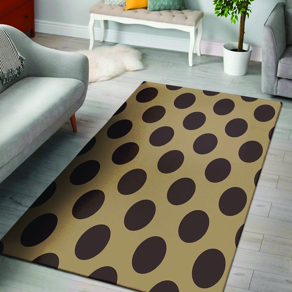 Tan And Black Polka Dot Floor Mat-grizzshop