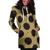 Tan And Black Polka Dot Hoodie Dress-grizzshop