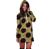 Tan And Black Polka Dot Hoodie Dress-grizzshop