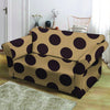 Tan And Black Polka Dot Loveseat Cover-grizzshop