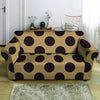 Tan And Black Polka Dot Loveseat Cover-grizzshop