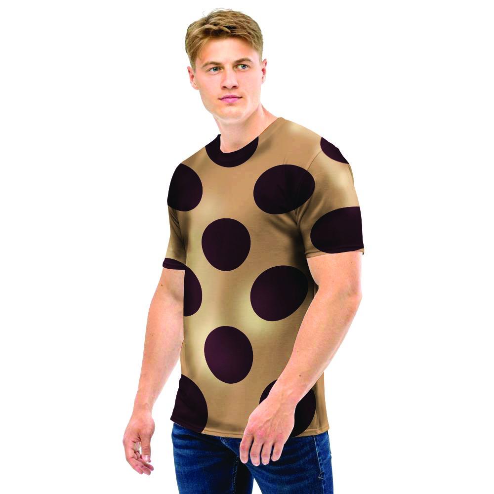 Tan And Black Polka Dot Men T Shirt-grizzshop