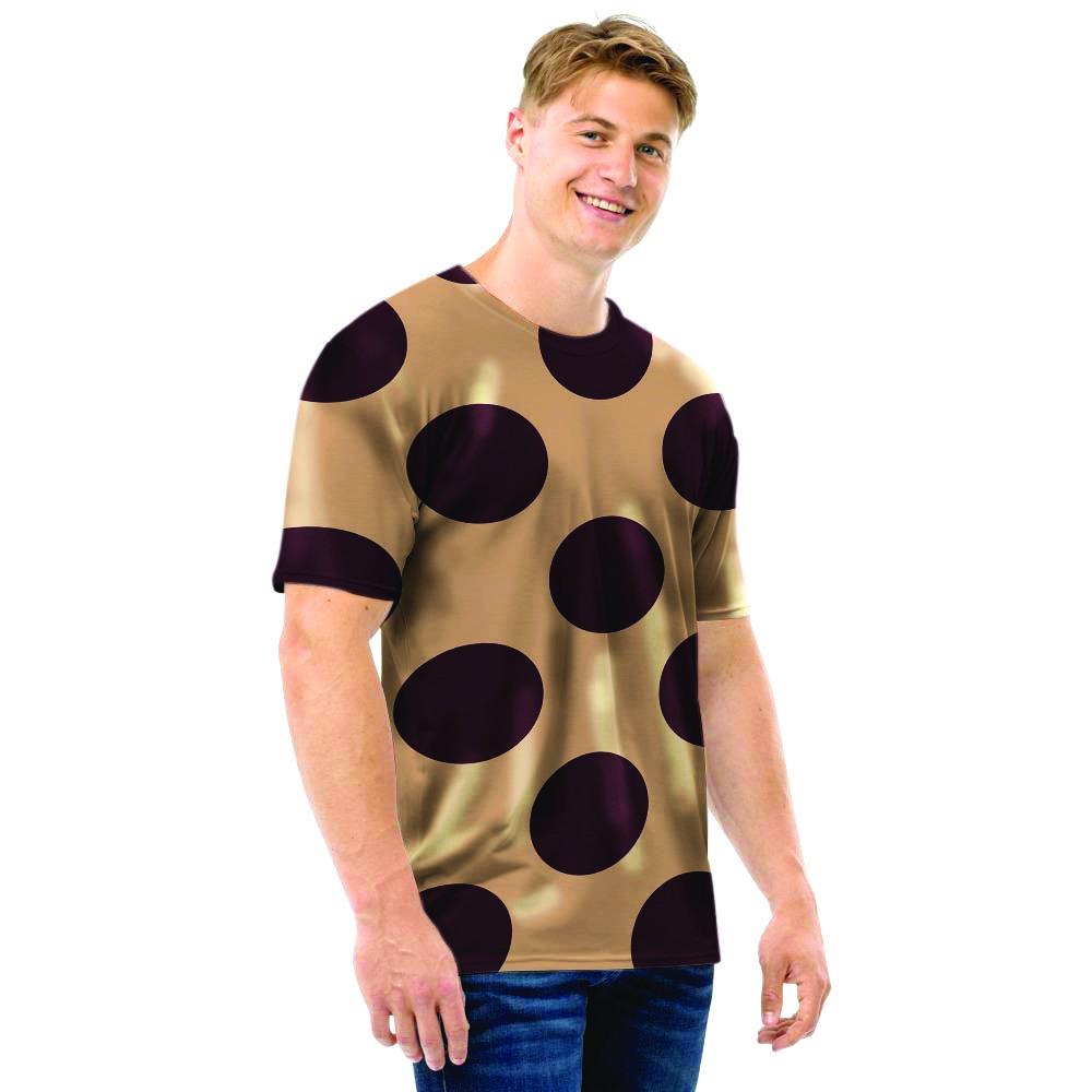 Tan And Black Polka Dot Men T Shirt-grizzshop