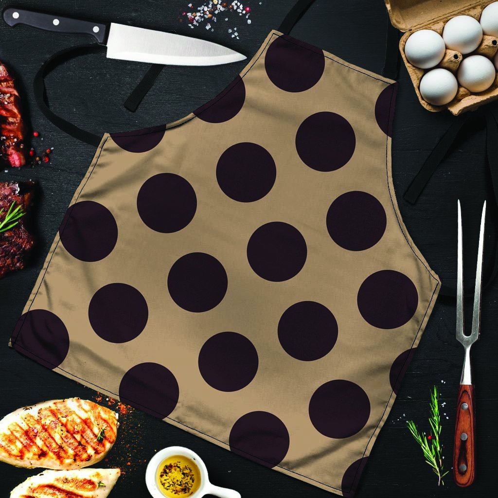 Tan And Black Polka Dot Men's Apron-grizzshop