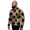 Tan And Black Polka Dot Men's Bomber Jacket-grizzshop