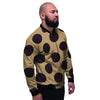 Tan And Black Polka Dot Men's Bomber Jacket-grizzshop