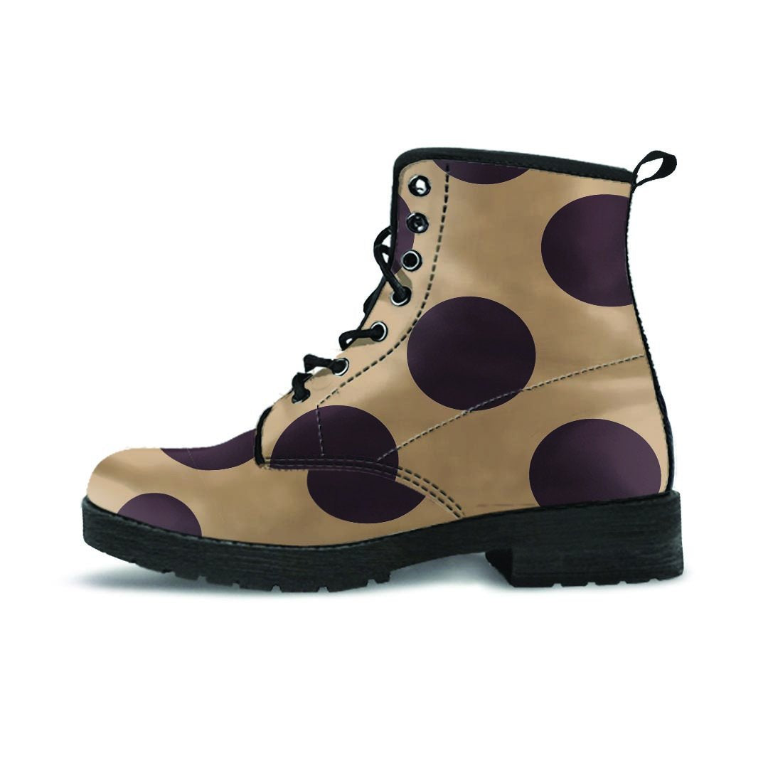 Tan And Black Polka Dot Men's Boots-grizzshop