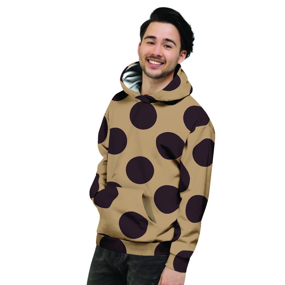 Tan And Black Polka Dot Men's Hoodie-grizzshop