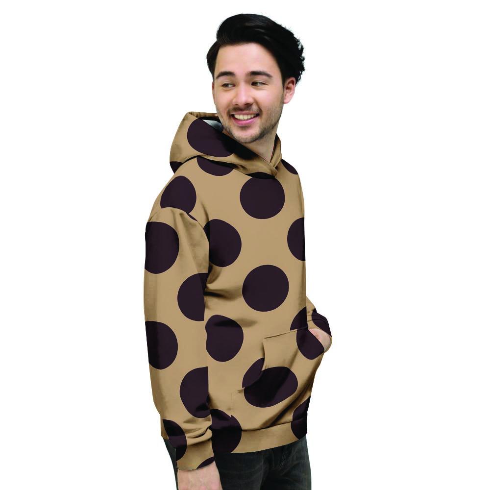 Tan And Black Polka Dot Men's Hoodie-grizzshop