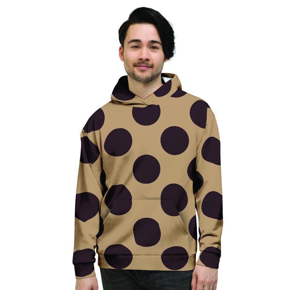 Tan And Black Polka Dot Men's Hoodie-grizzshop