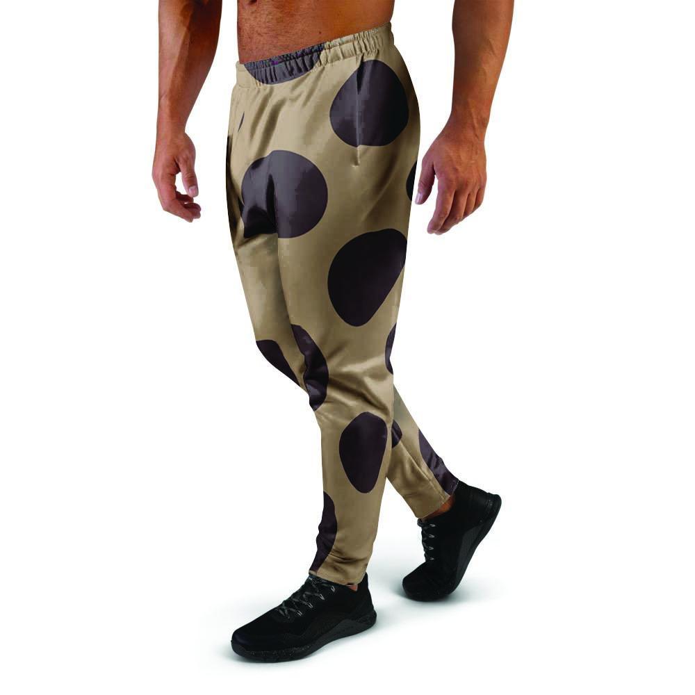 Tan And Black Polka Dot Men's Joggers-grizzshop