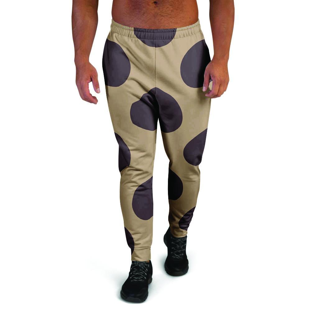 Tan And Black Polka Dot Men's Joggers-grizzshop