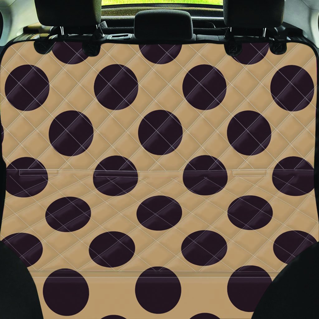 Tan And Black Polka Dot Pet Car Seat Cover-grizzshop