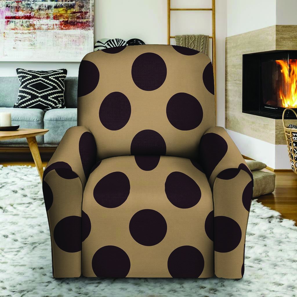 Tan And Black Polka Dot Recliner Cover-grizzshop