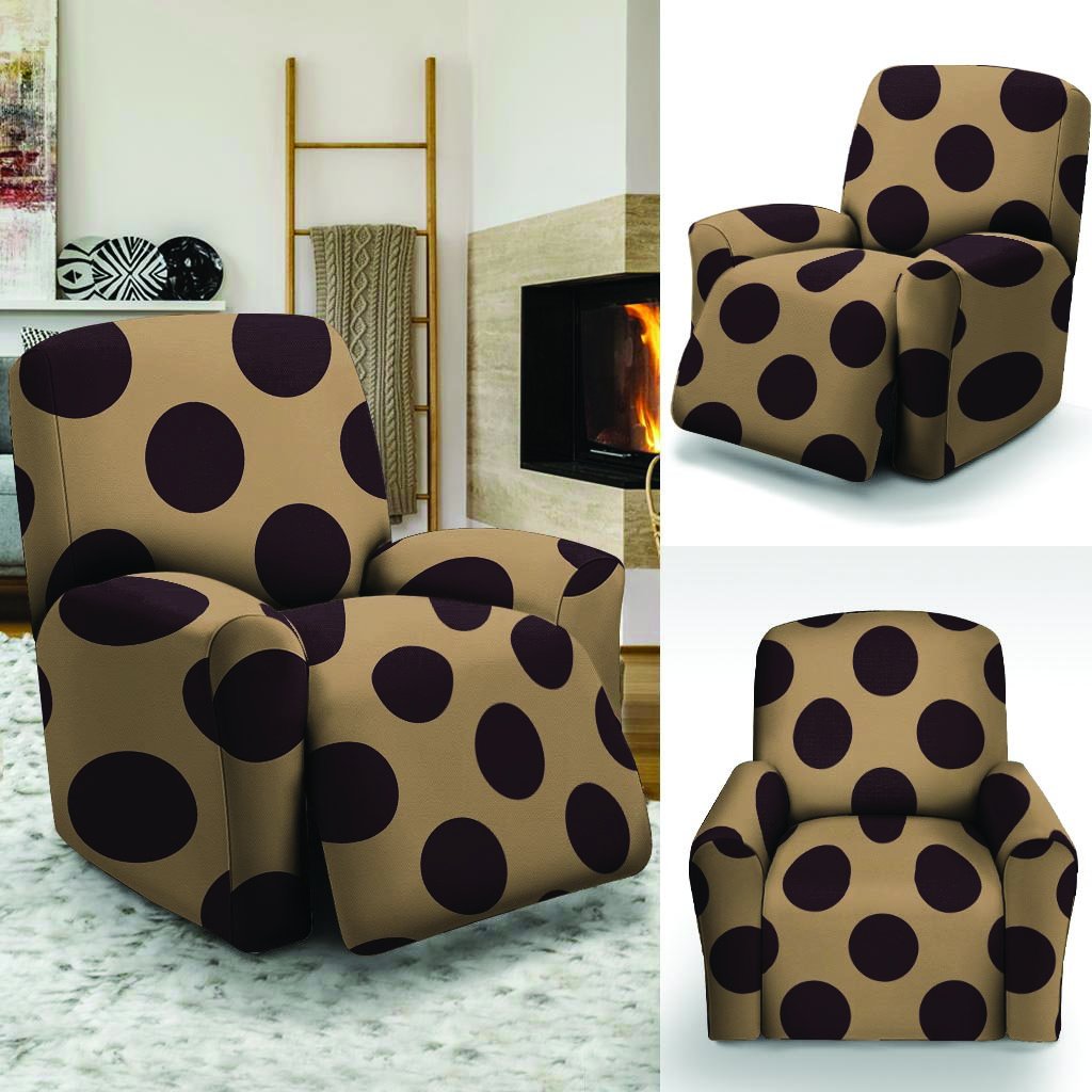 Tan And Black Polka Dot Recliner Cover-grizzshop