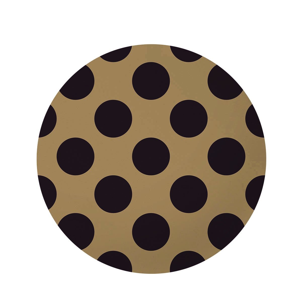 Tan And Black Polka Dot Round Rug-grizzshop