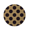 Tan And Black Polka Dot Round Rug-grizzshop