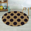 Tan And Black Polka Dot Round Rug-grizzshop