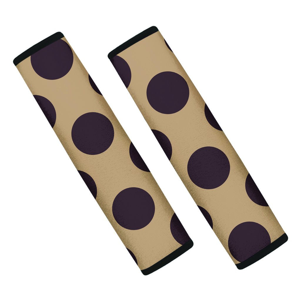 Tan And Black Polka Dot Seat Belt Cover-grizzshop