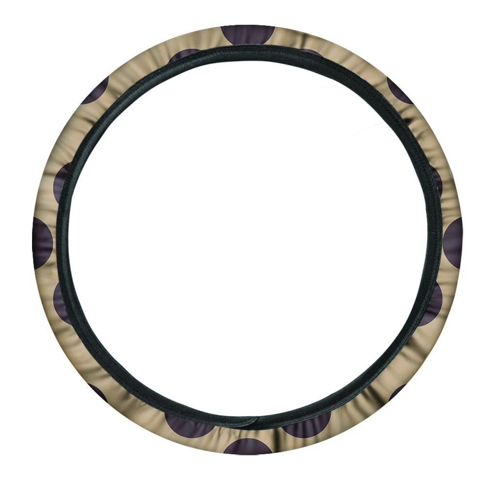 Tan And Black Polka Dot Steering Wheel Cover-grizzshop