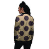 Tan And Black Polka Dot Women's Bomber Jacket-grizzshop