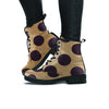 Tan And Black Polka Dot Women's Boots-grizzshop