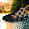 Tan And Black Polka Dot Women's High Top Shoes-grizzshop