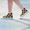 Tan And Black Polka Dot Women's High Top Shoes-grizzshop