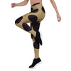 Tan And Black Polka Dot Women's Leggings-grizzshop