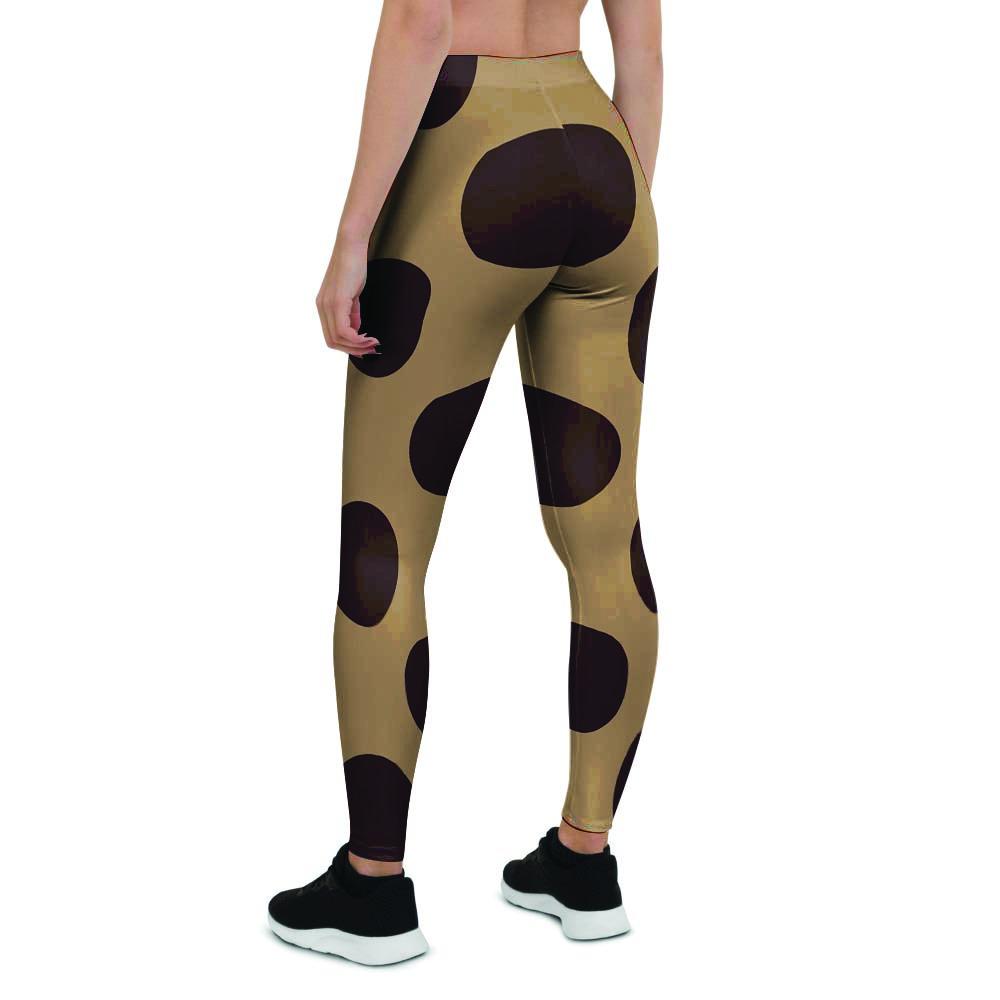 Tan And Black Polka Dot Women's Leggings-grizzshop