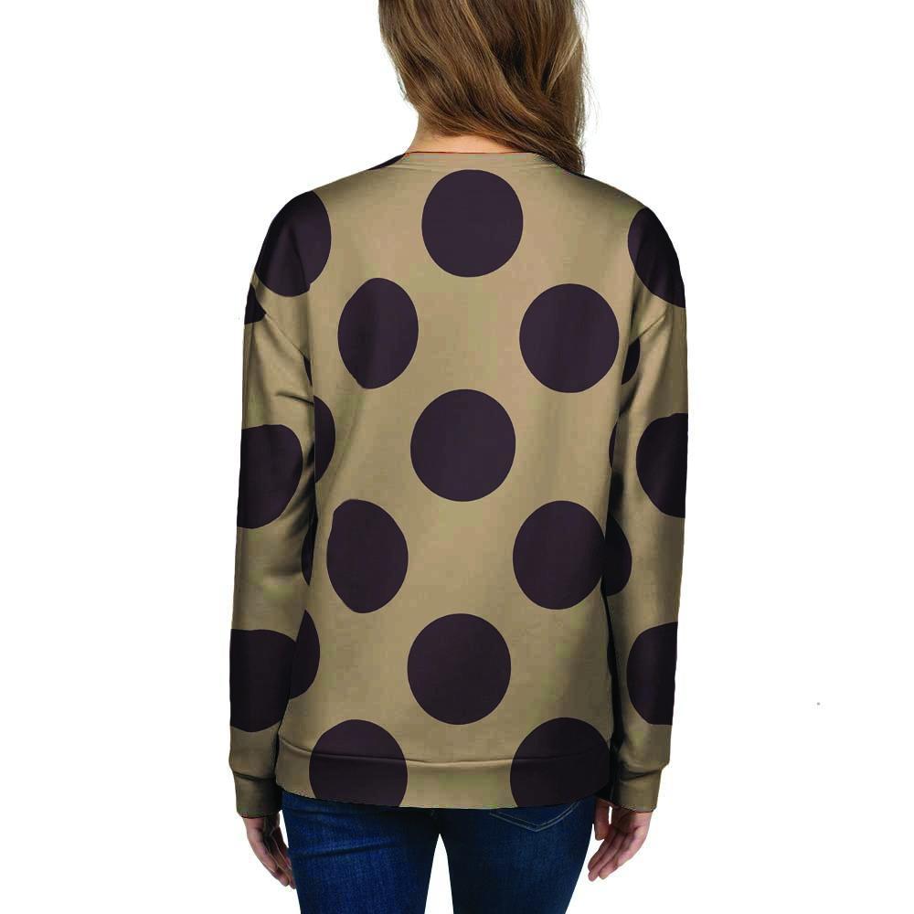 Tan And Black Polka Dot Women's Sweatshirt-grizzshop