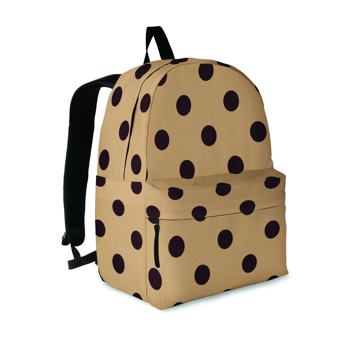 Tan And Black Tiny Polka Dot Backpack-grizzshop