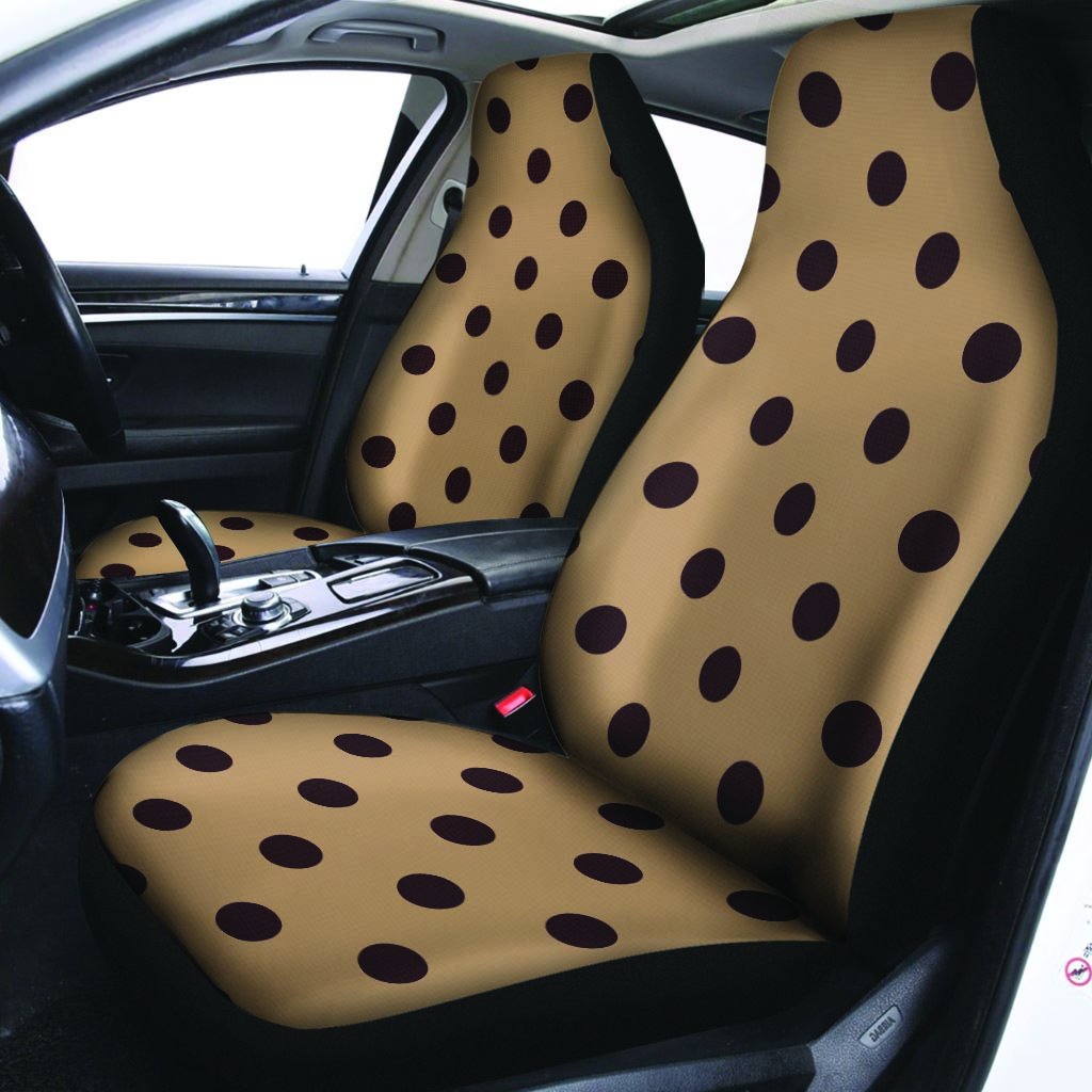 Tan And Black Tiny Polka Dot Car Seat Covers-grizzshop