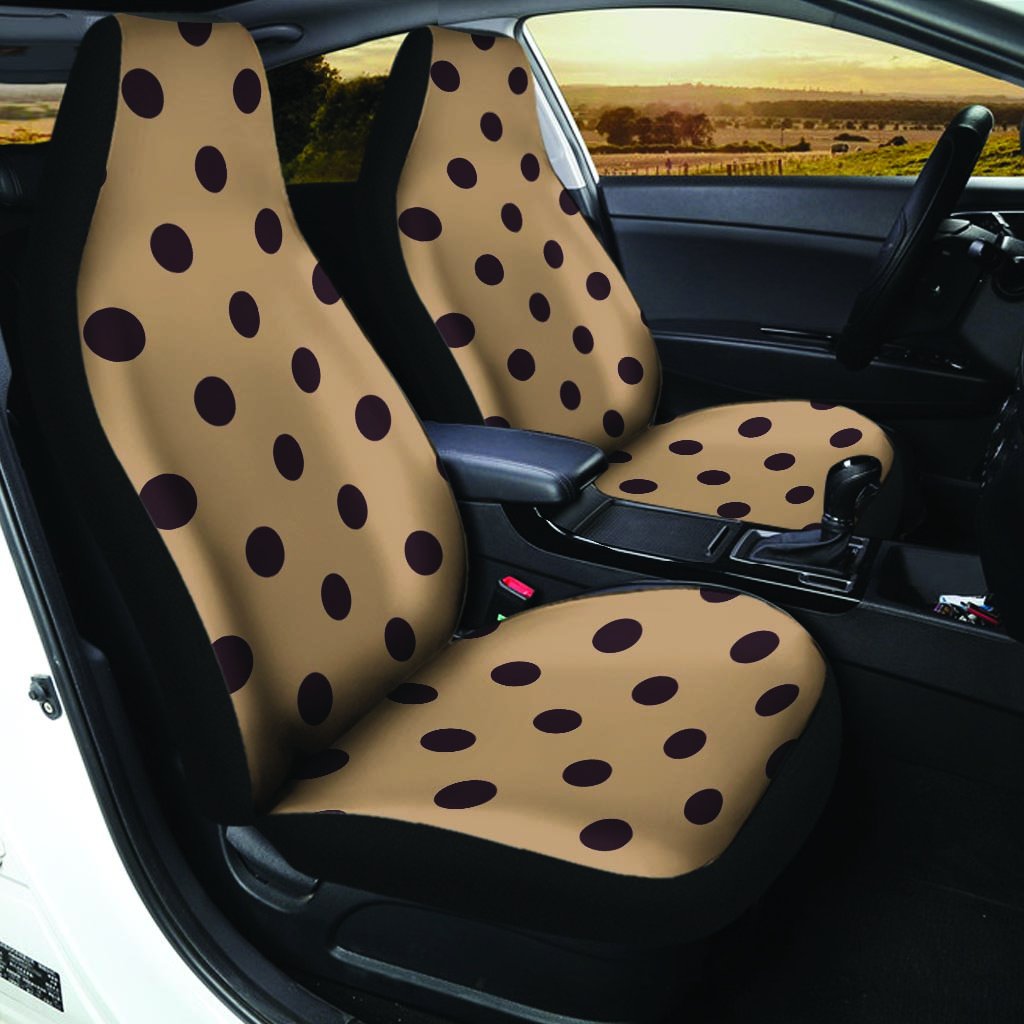 Tan And Black Tiny Polka Dot Car Seat Covers-grizzshop