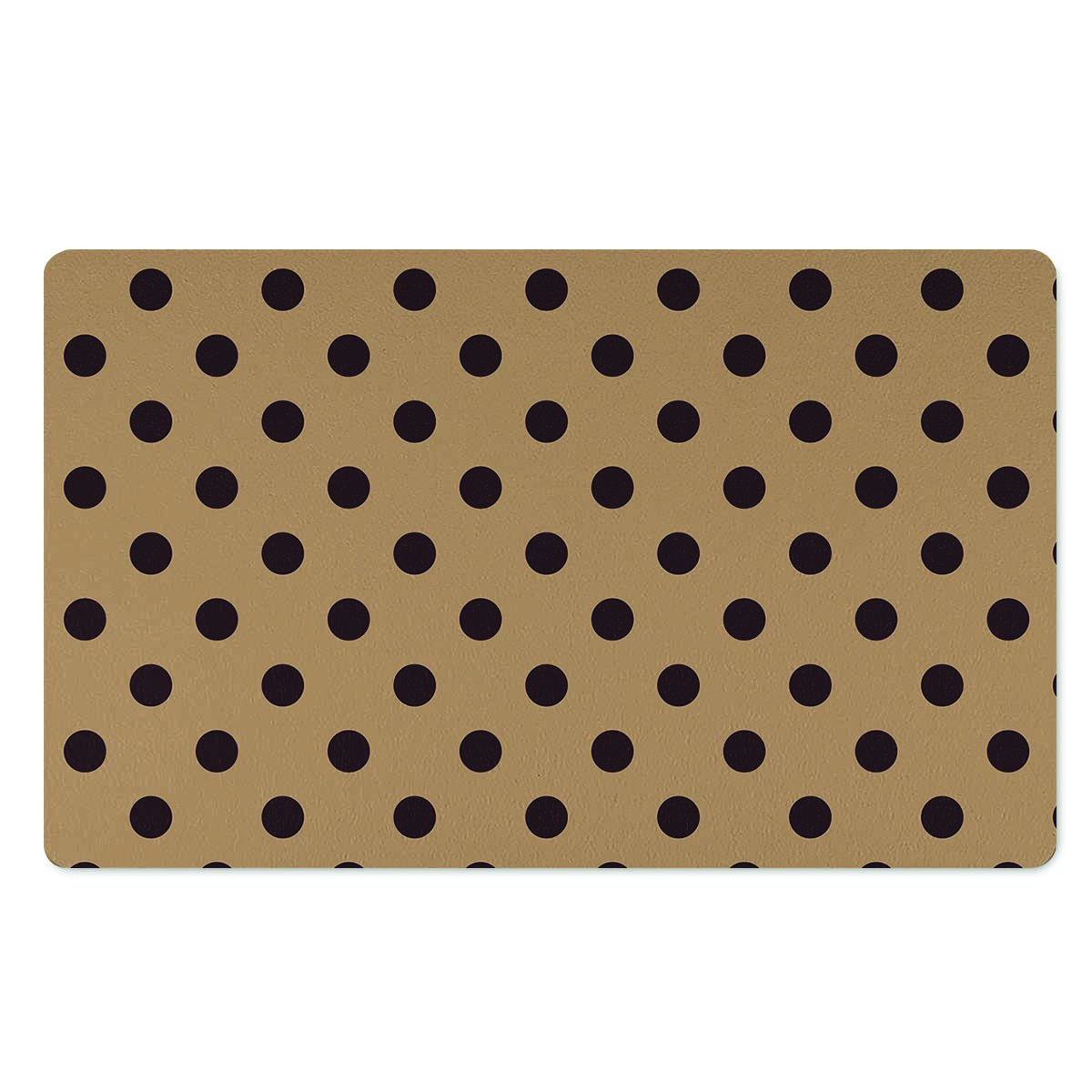 Tan And Black Tiny Polka Dot Door Mat-grizzshop