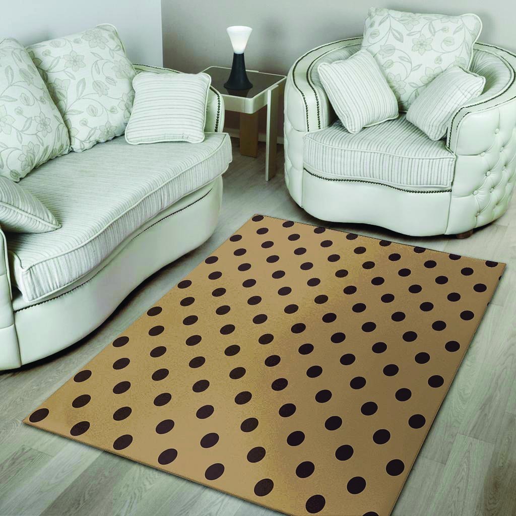 Tan And Black Tiny Polka Dot Floor Mat-grizzshop