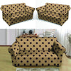 Tan And Black Tiny Polka Dot Loveseat Cover-grizzshop