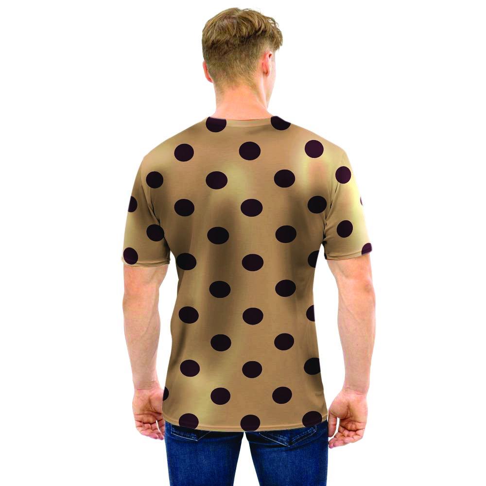 Tan And Black Tiny Polka Dot Men T Shirt-grizzshop