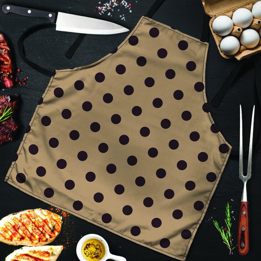 Tan And Black Tiny Polka Dot Men's Apron-grizzshop