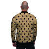 Tan And Black Tiny Polka Dot Men's Bomber Jacket-grizzshop