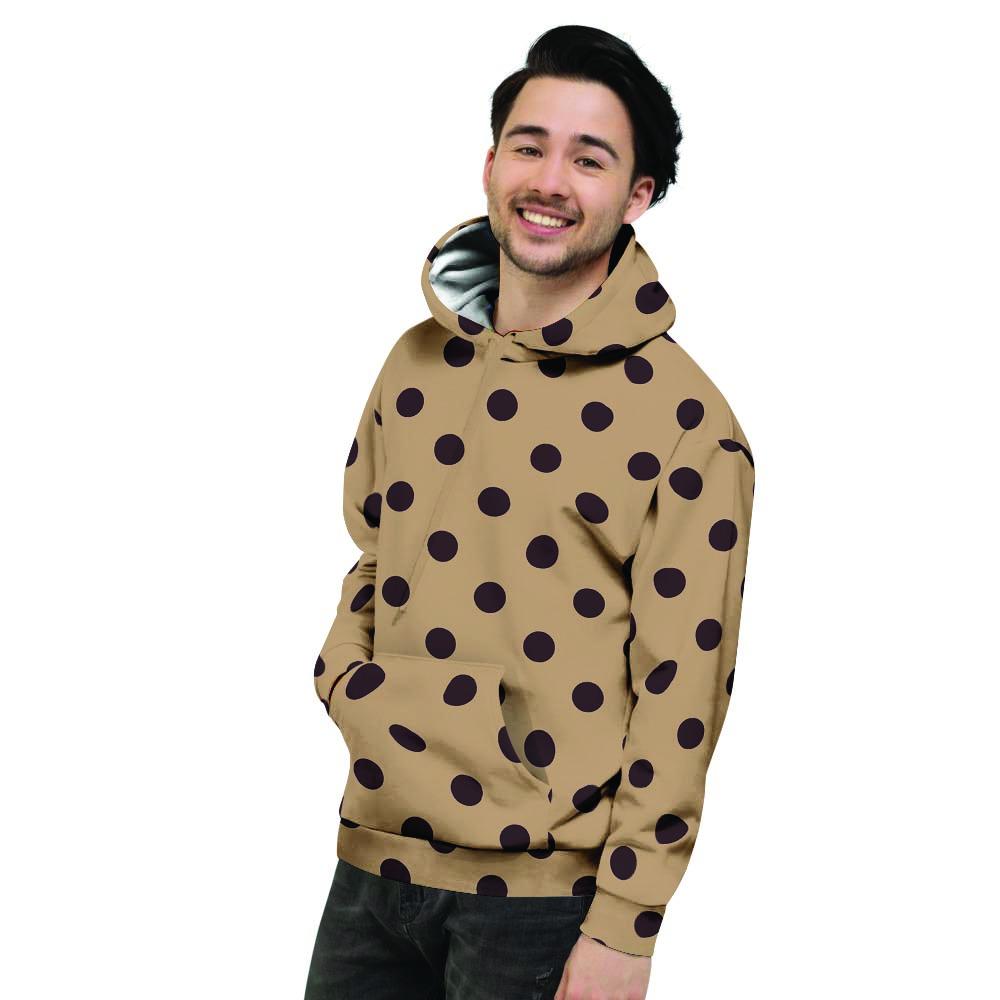 Tan And Black Tiny Polka Dot Men's Hoodie-grizzshop