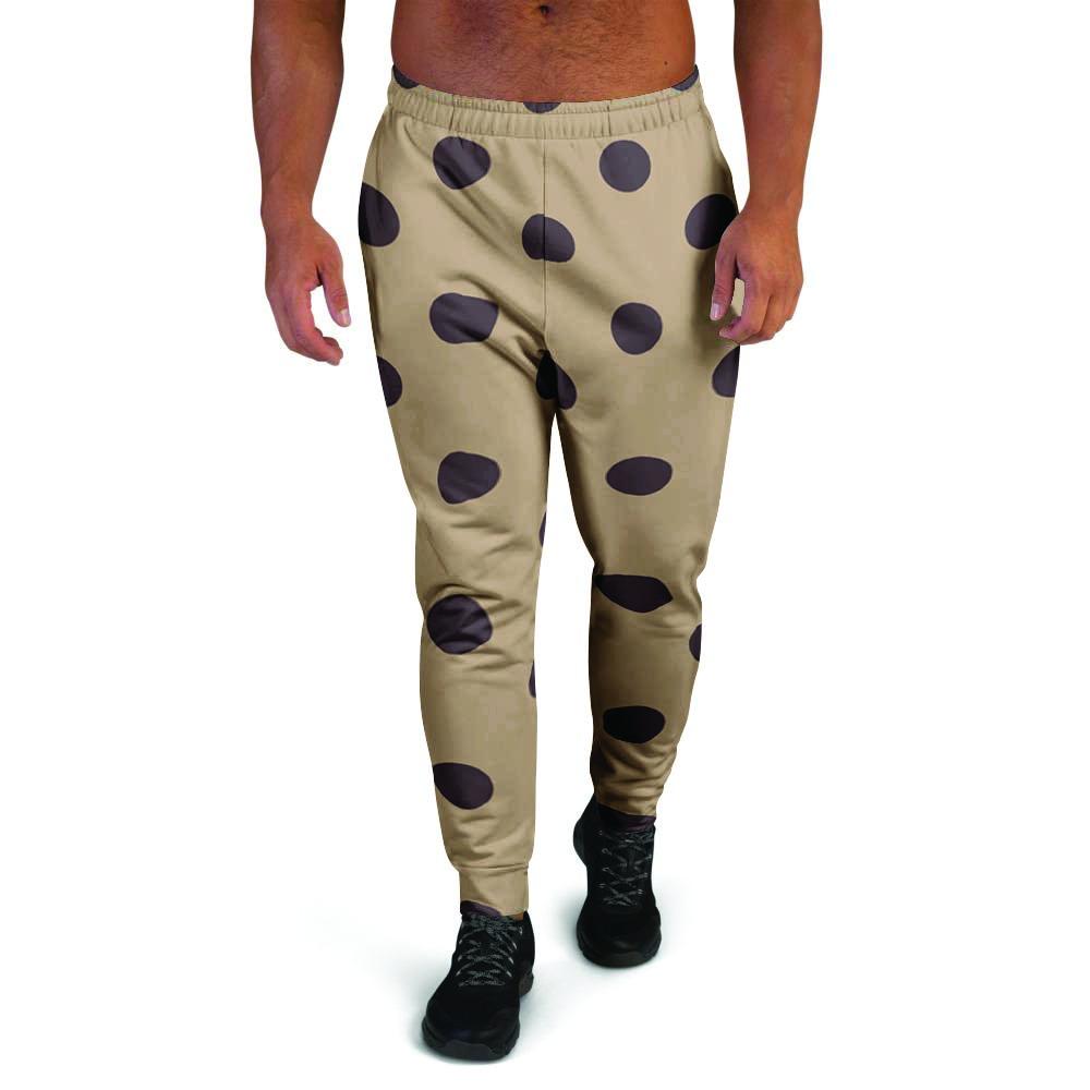Tan And Black Tiny Polka Dot Men's Joggers-grizzshop